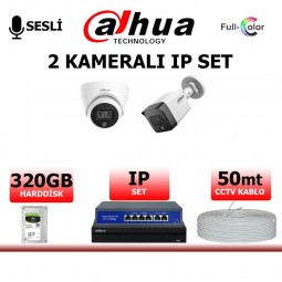 Dahua 2mp 2 Kameralı Gece Renkli ve Sesli IP Kamera Seti